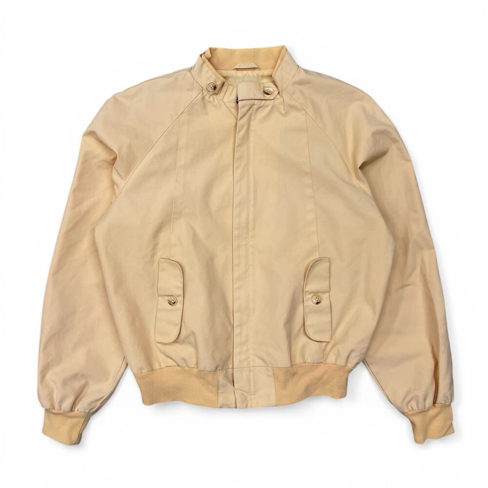 Vintage 80s Campus Espirit Harrington Bomber Jacket Light Yellow Unisex XL